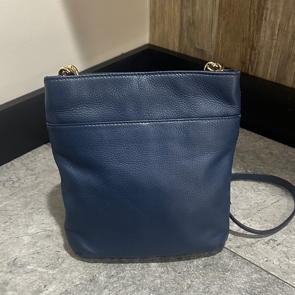 Michael Kors Dark Blue Crossbody Bag with Gold Accents - Picture 4 of 7
